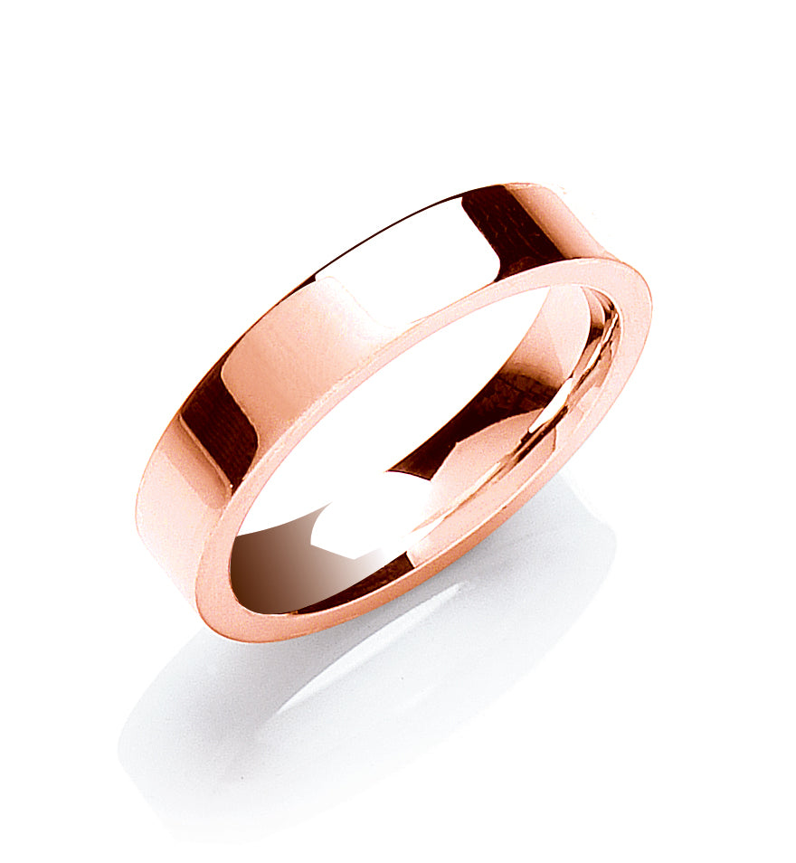 4mm Classic 9ct Flat Court Shaped Wedding Band - Robert Anthony Jewellers, Edinburgh