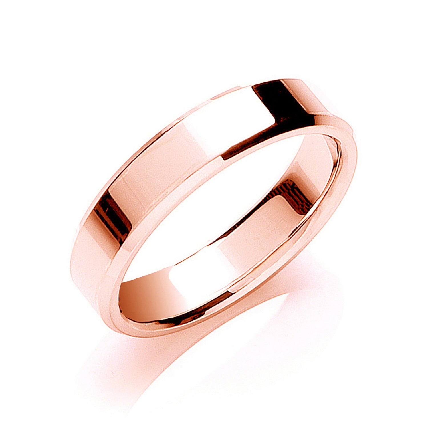 5mm 9CT Gold Flat Court Bevelled Edge Wedding Band - Robert Anthony Jewellers, Edinburgh