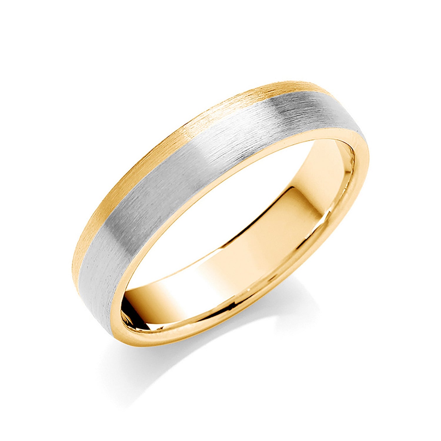 5mm 9CT Two Colour Matte Finish Wedding Band - Robert Anthony Jewellers, Edinburgh
