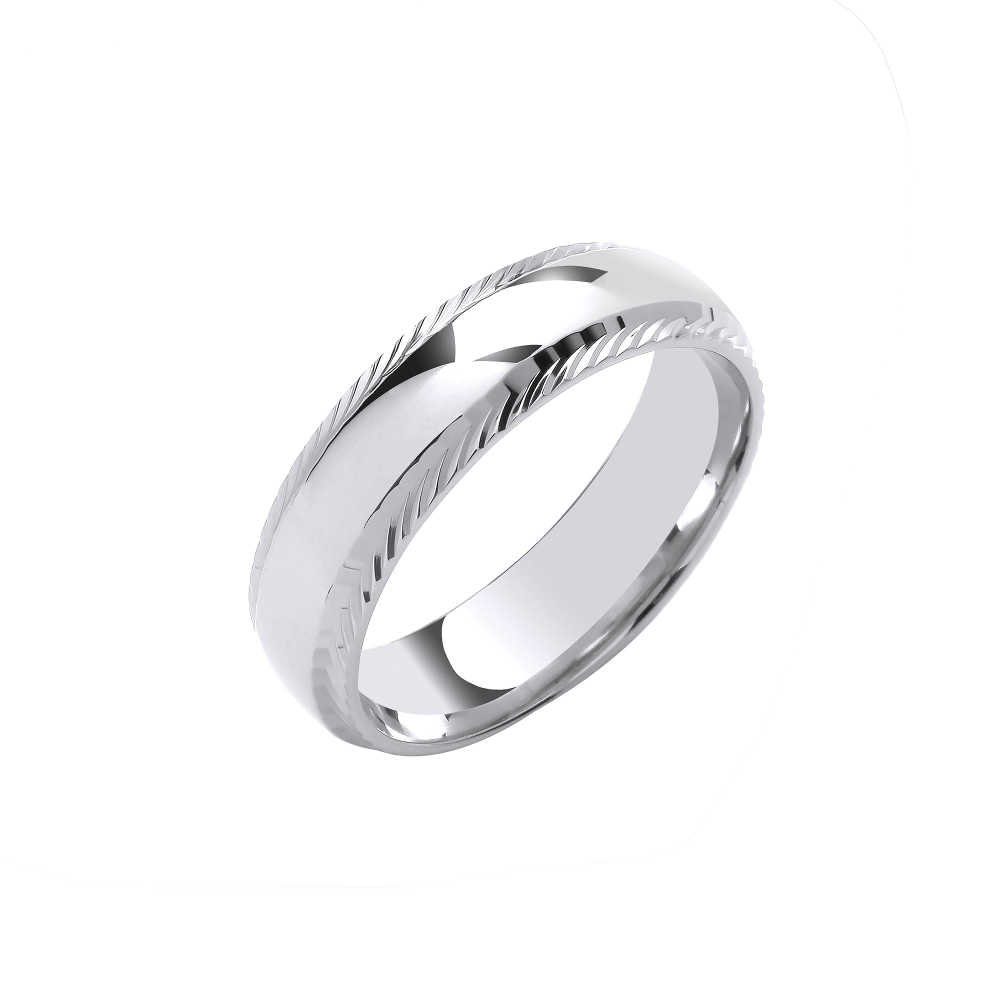 6mm 9CT Gold Traditional Court Diamond Cut Edges Wedding Band - Robert Anthony Jewellers, Edinburgh