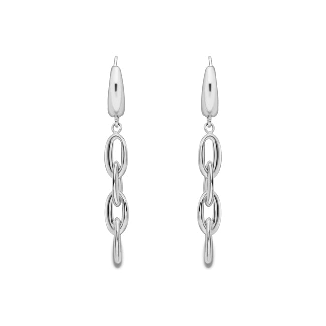 9ct. Yellow Gold Drop Stud Oval Link Earrings - Robert Anthony Jewellers, Edinburgh