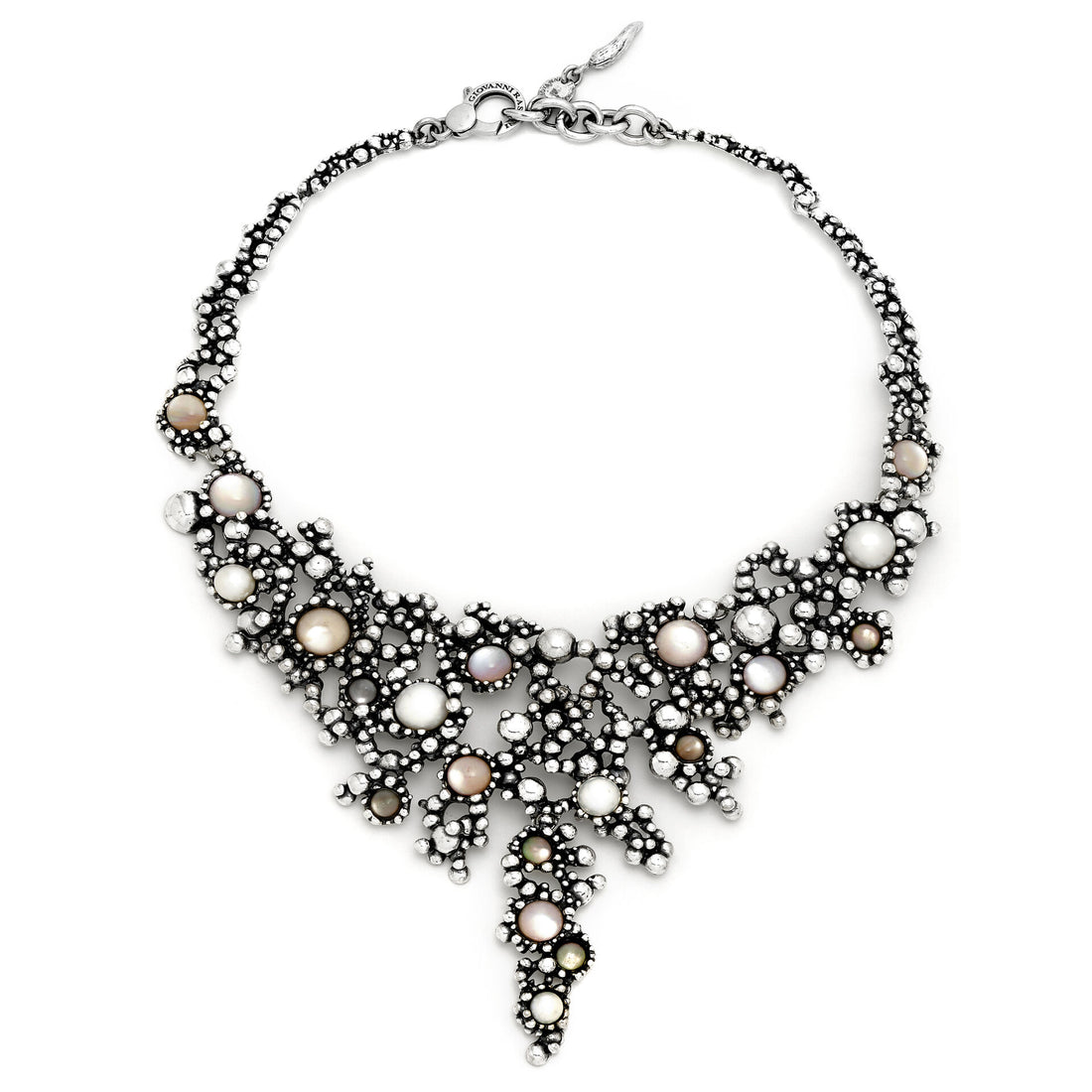 Giovanni Raspini Silver and Pearl Sunrise Necklace - Robert Anthony Jewellers, Edinburgh