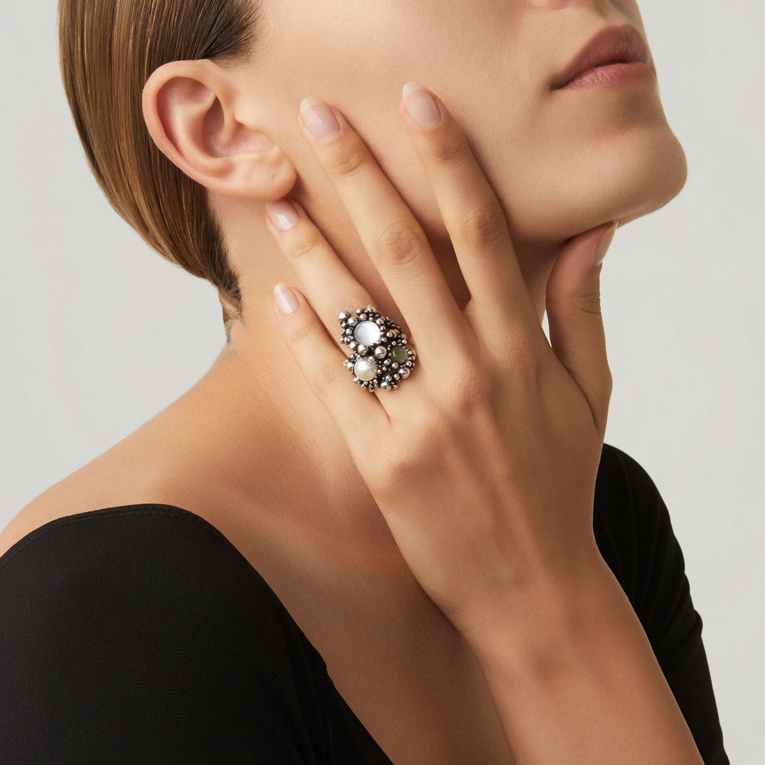 Giovanni Raspini Silver Sunrise Ring - Robert Anthony Jewellers, Edinburgh
