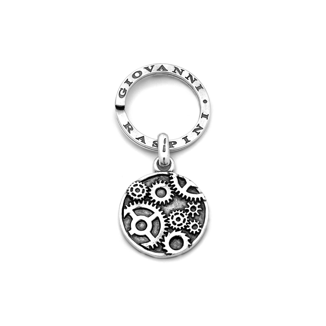 Giovanni Raspini Silver Gears Cogs Key Ring - Robert Anthony Jewellers, Edinburgh