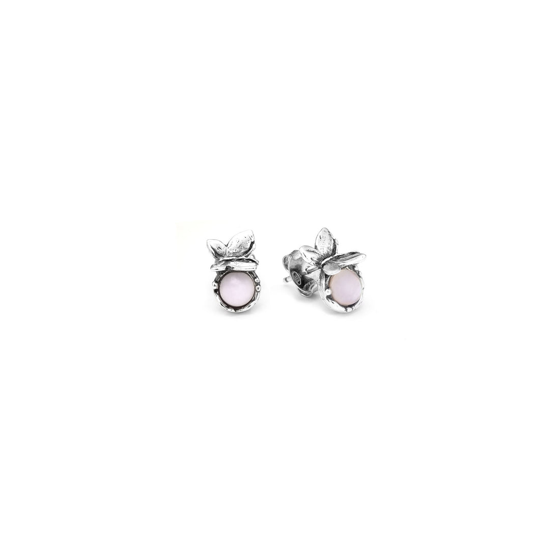Giovanni Raspini Silver Pink Butterfly Small Earrings - Robert Anthony Jewellers, Edinburgh