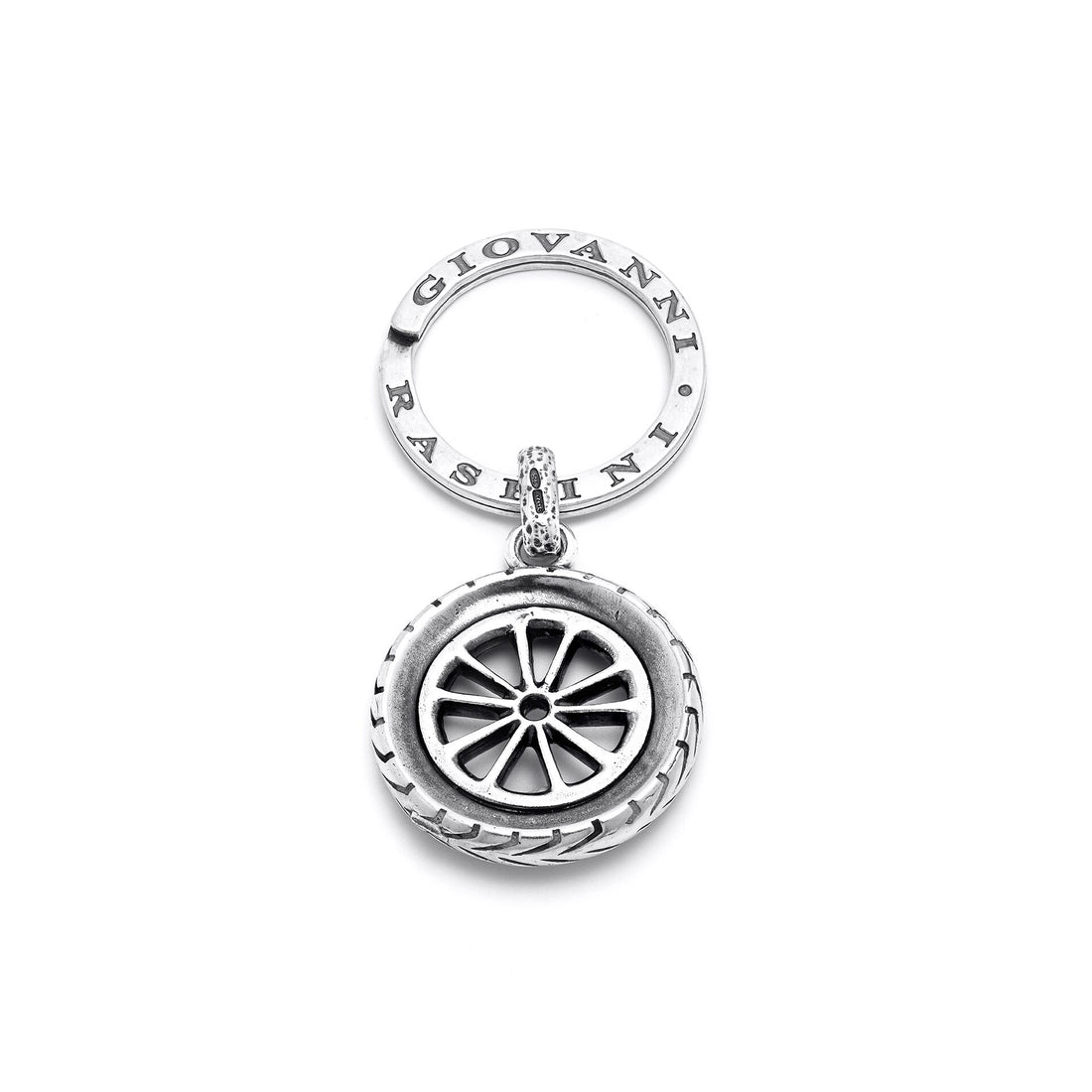 Giovanni Raspini Silver Wheel Tyre Key Ring - Robert Anthony Jewellers, Edinburgh