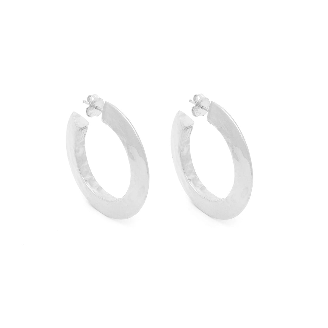 Giovanni Raspini Silver Blade Big Earrings - Robert Anthony Jewellers, Edinburgh