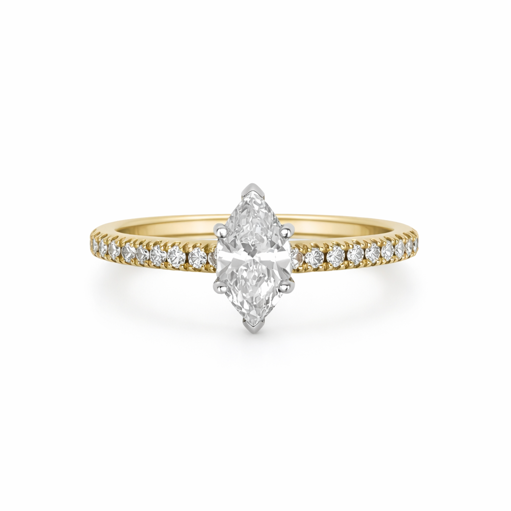 18ct Gold Marquise Diamond Ring