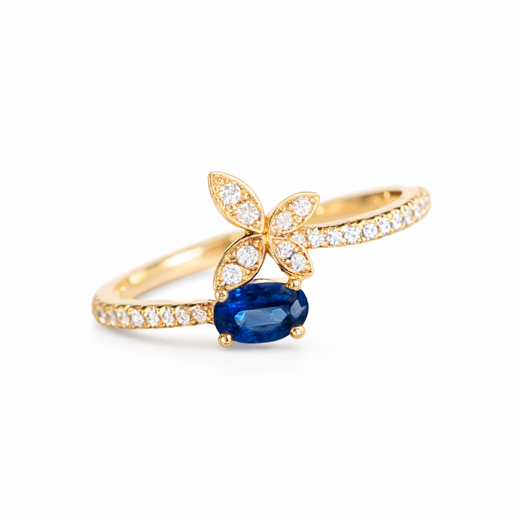 18ct Gold Sapphire &amp; Diamond Ring