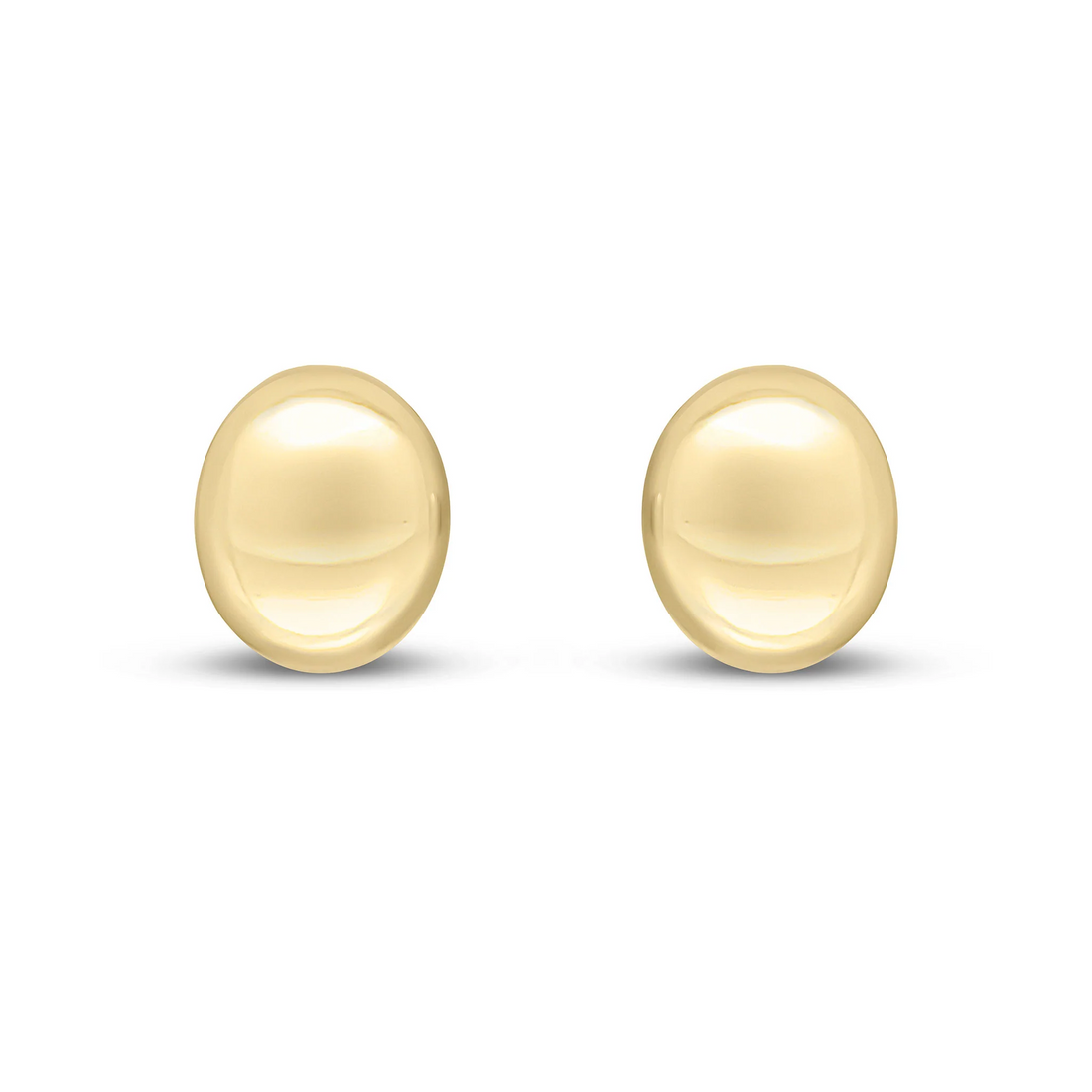 9CT Yellow Gold Oval Dome Polished Stud Earrings (10x8mm) - Robert Anthony Jewellers, Edinburgh