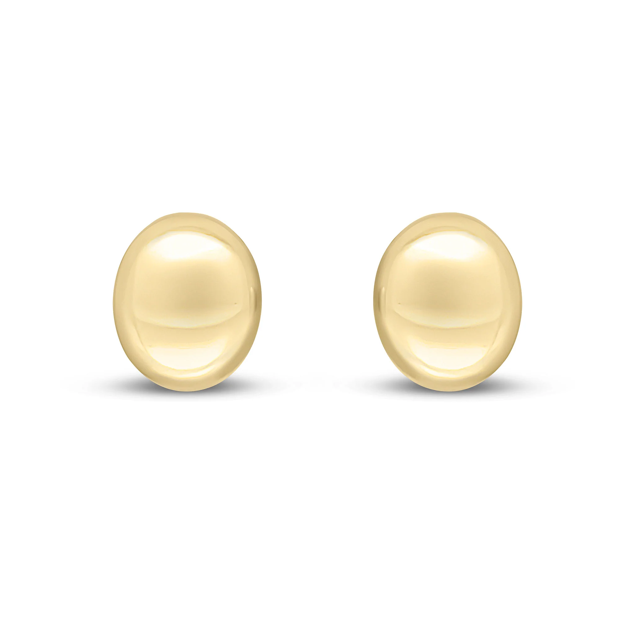 9CT Yellow Gold Oval Dome Polished Stud Earrings (10x8mm) - Robert Anthony Jewellers, Edinburgh