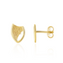 9CT Yellow Gold Polished & Textured Shield Stud Earrings - Robert Anthony Jewellers, Edinburgh