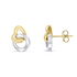 9CT Yellow & White Gold Heart and Circle Stud Earrings - Robert Anthony Jewellers, Edinburgh