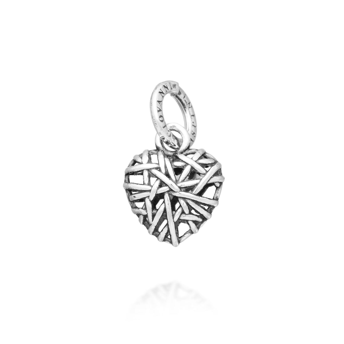 Giovanni Raspini Silver Woven Heart Charm - Robert Anthony Jewellers, Edinburgh