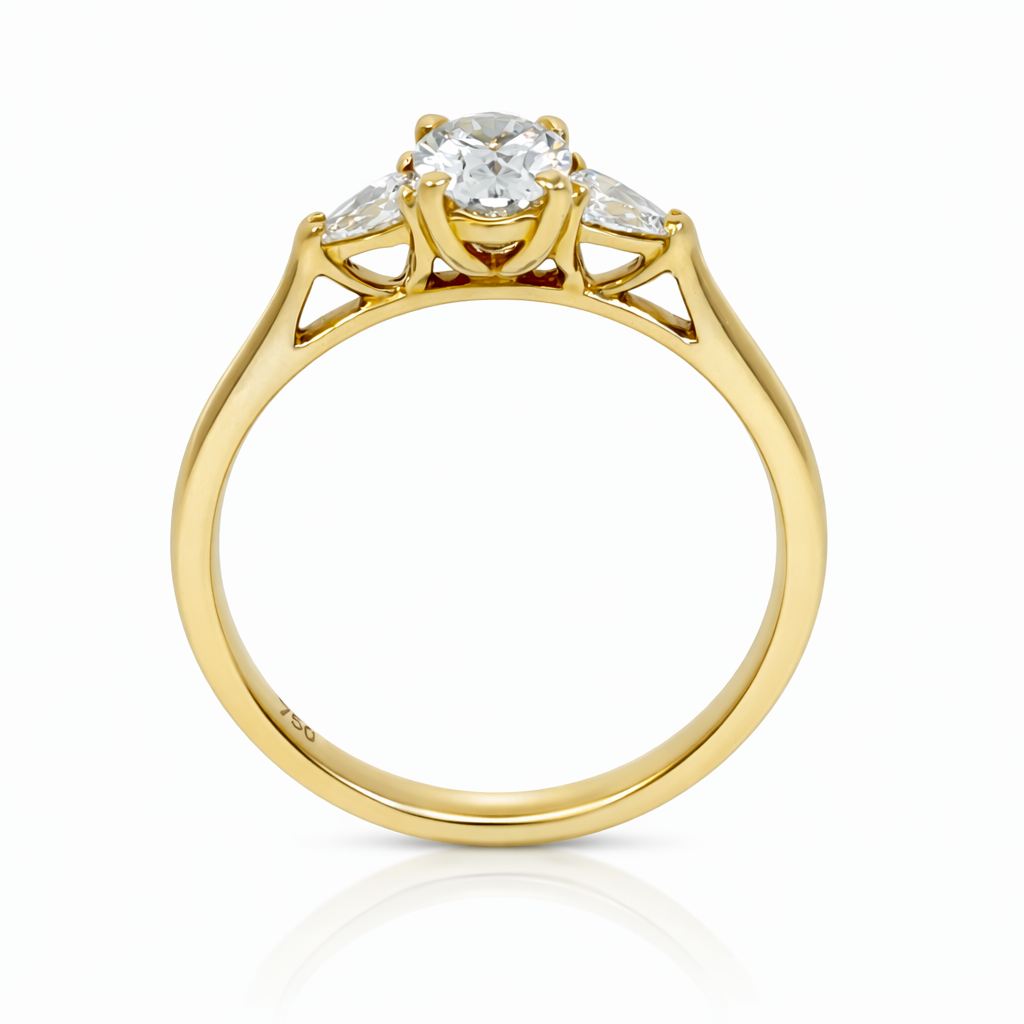 18ct Yellow Gold Three-Stone Diamond Ring