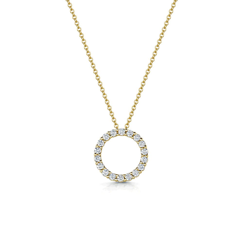 18CT Yellow Gold Diamond Circle Pendant and Chain - Robert Anthony Jewellers, Edinburgh