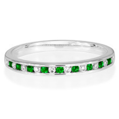 18Ct. White Gold Emerald and Diamond Ring