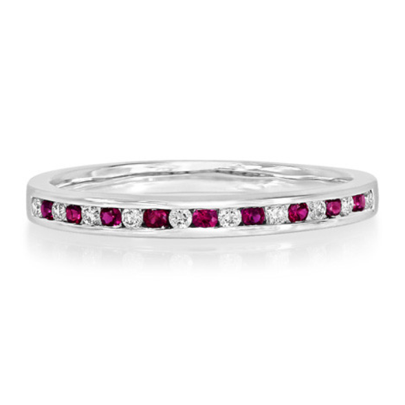 18ct. White Gold Ruby And Diamond Eternity Ring - Robert Anthony Jewellers, Edinburgh