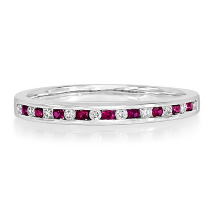 18ct. White Gold Ruby And Diamond Eternity Ring - Robert Anthony Jewellers, Edinburgh