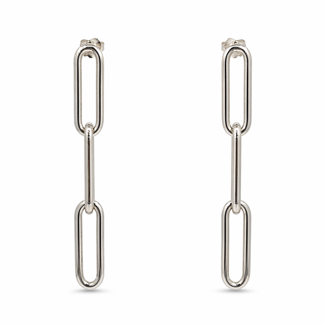 Silver Link Drop Earrings