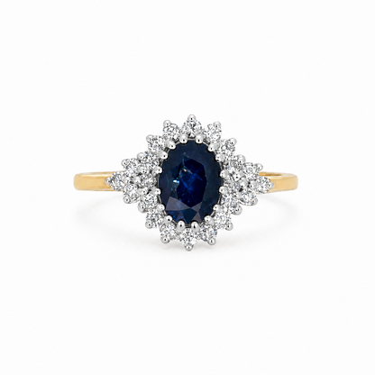 Sapphire &amp; Diamond 9ct Gold Ring
