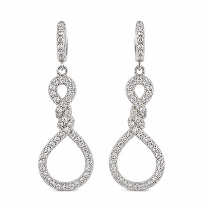 925 Sterling Silver CZ Infinity Drop Earrings