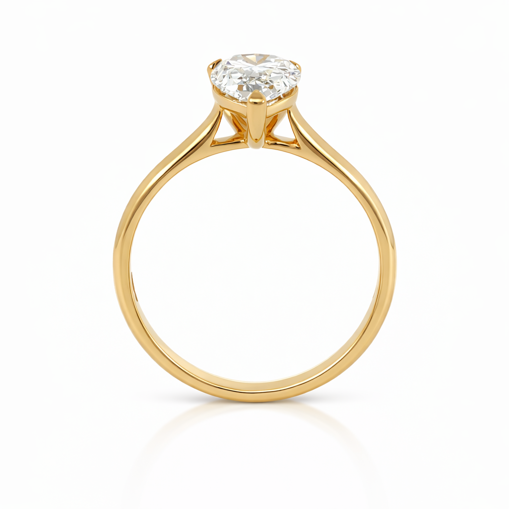 Lab-Grown Pear-Cut Diamond Solitaire Ring