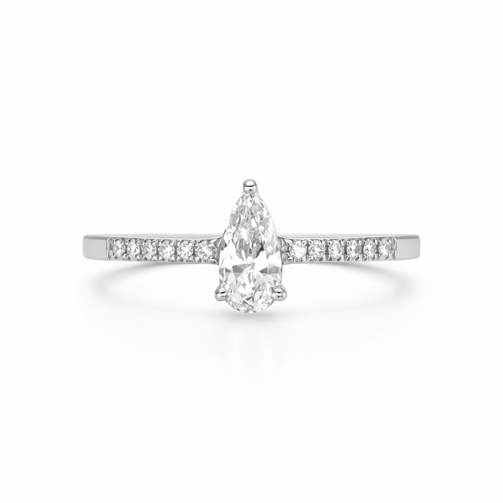 18ct Gold Pear-Cut Diamond Ring