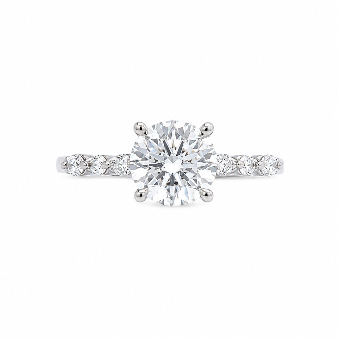 Lab-Grown Diamond Marquise & Round Platinum Engagement Ring