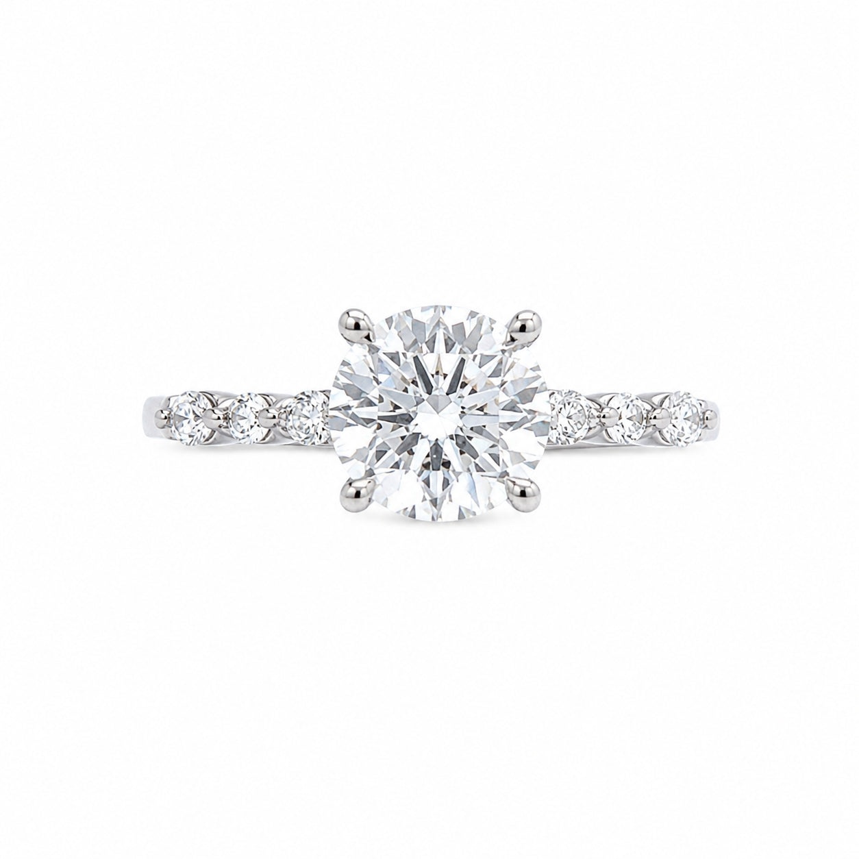 Lab-Grown Diamond Marquise &amp; Round Platinum Engagement Ring