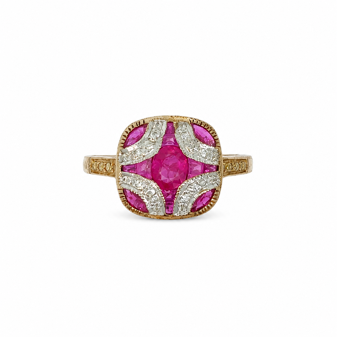 9ct Ruby &amp; Diamond Dress Ring
