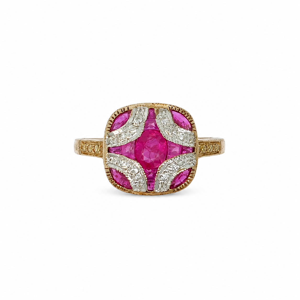 9ct Ruby &amp; Diamond Dress Ring