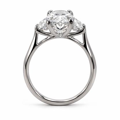 2.56ct Oval &amp; Half Moon Lab-Grown Diamond Ring