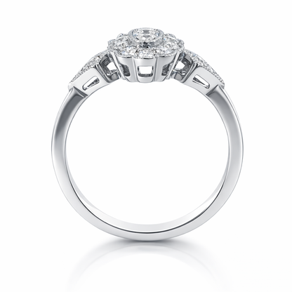 18ct White Gold Diamond Cluster Ring