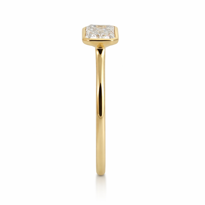 Lab-Grown Emerald Cut Diamond Bezel Ring – 9ct Yellow Gold