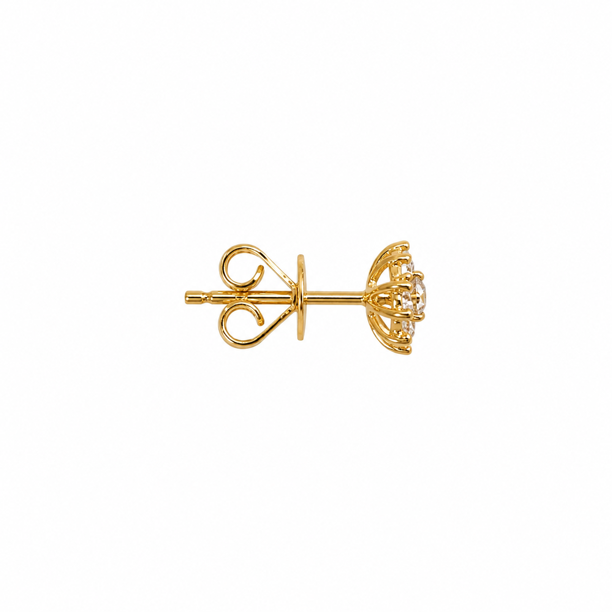 18ct Yellow Gold Diamond Cluster Stud Earrings