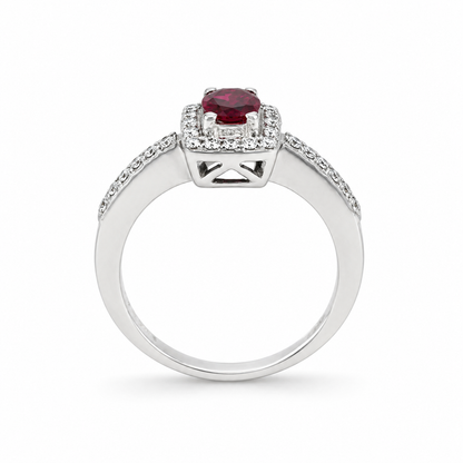 18ct Garnet &amp; Diamond Ring