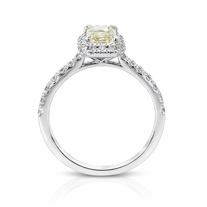 1.52ct Lab-Grown Yellow Diamond Halo Engagement Ring 18ct