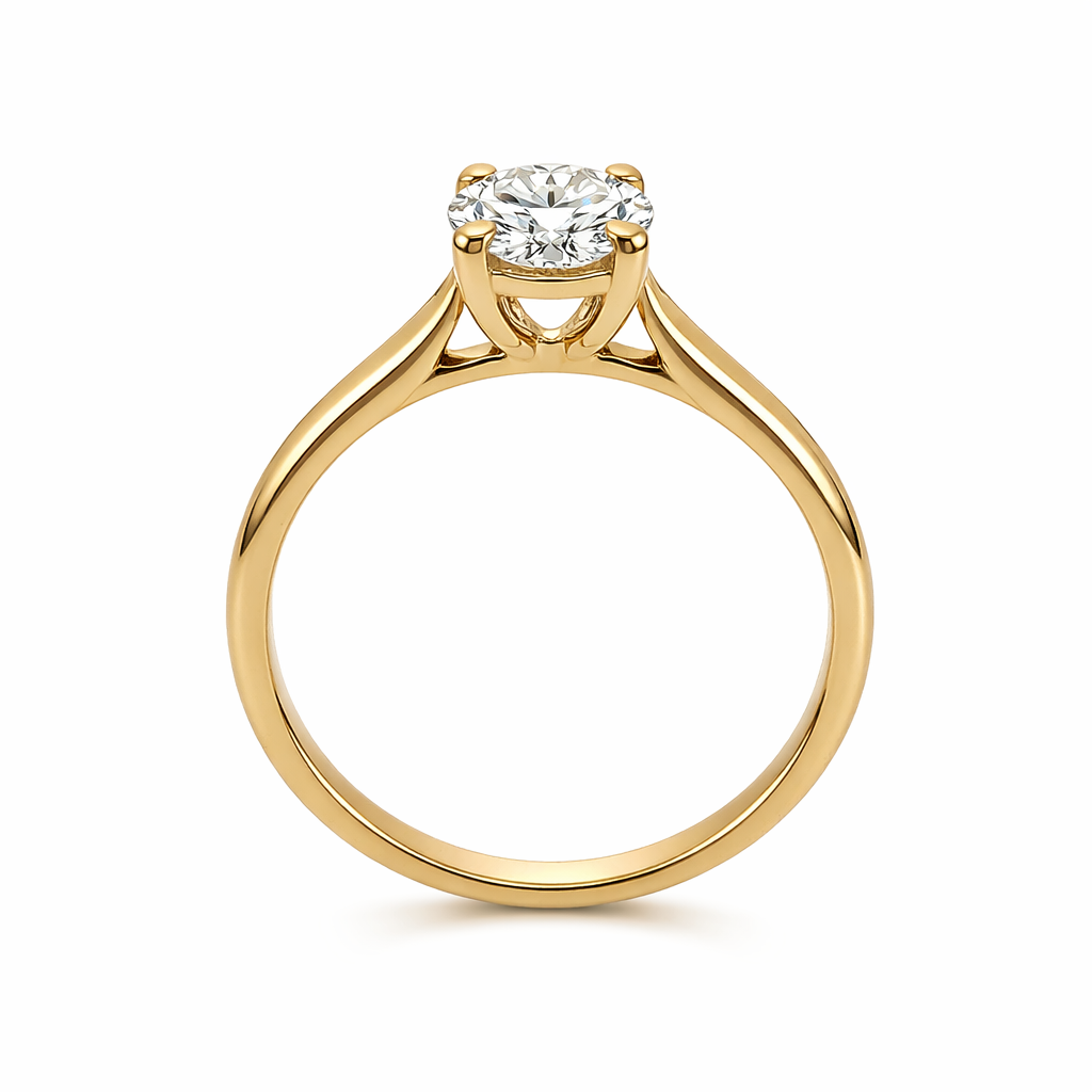 18ct Yellow Gold Lab-Grown Oval Diamond Solitaire Ring