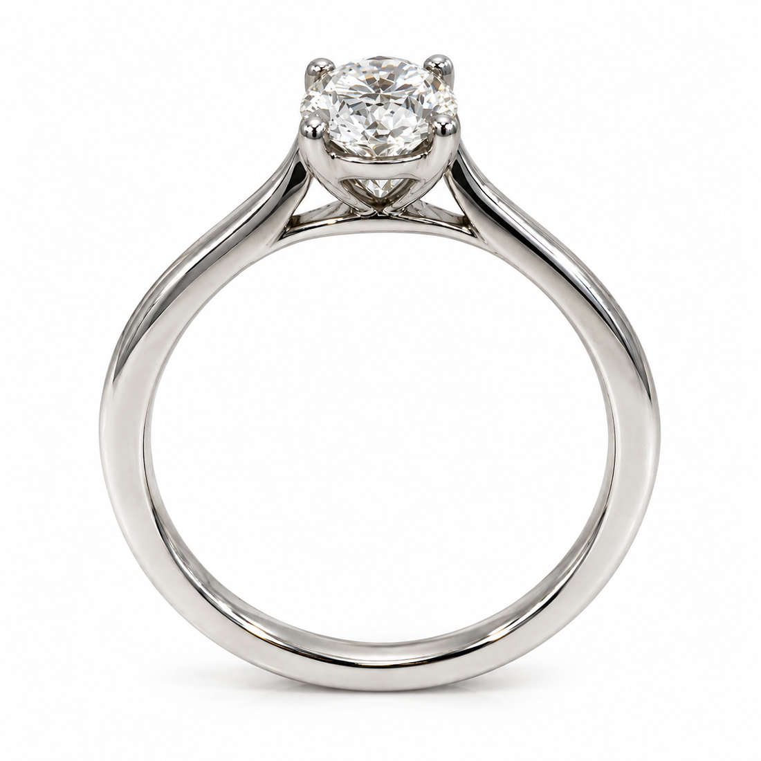 Platinum Oval Solitaire Ring