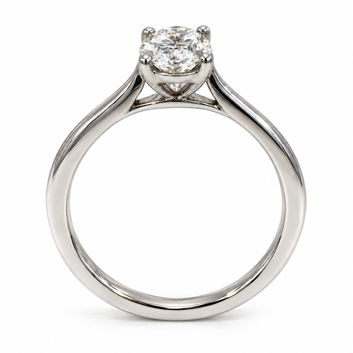 Platinum Oval Solitaire Ring