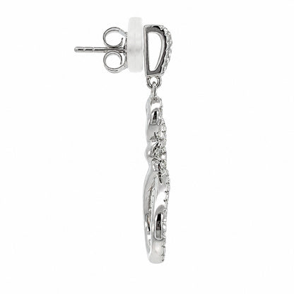 925 Sterling Silver CZ Infinity Drop Earrings