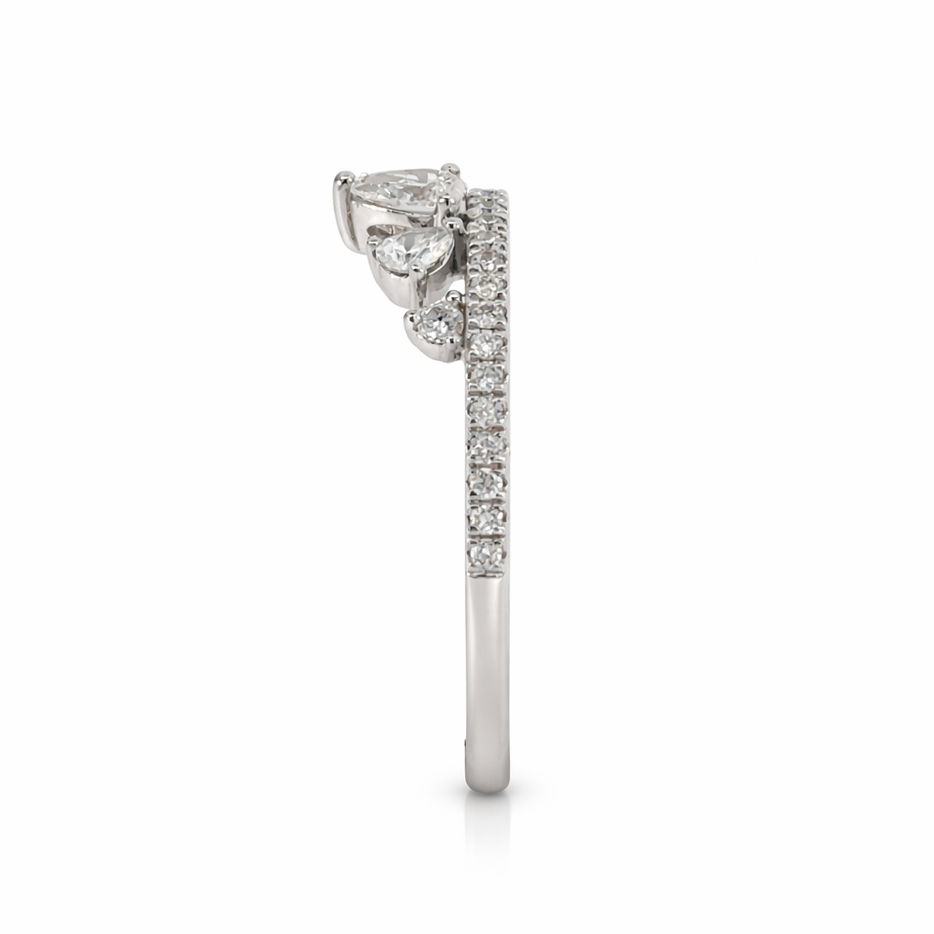 18ct White Gold Diamond Tiara Ring