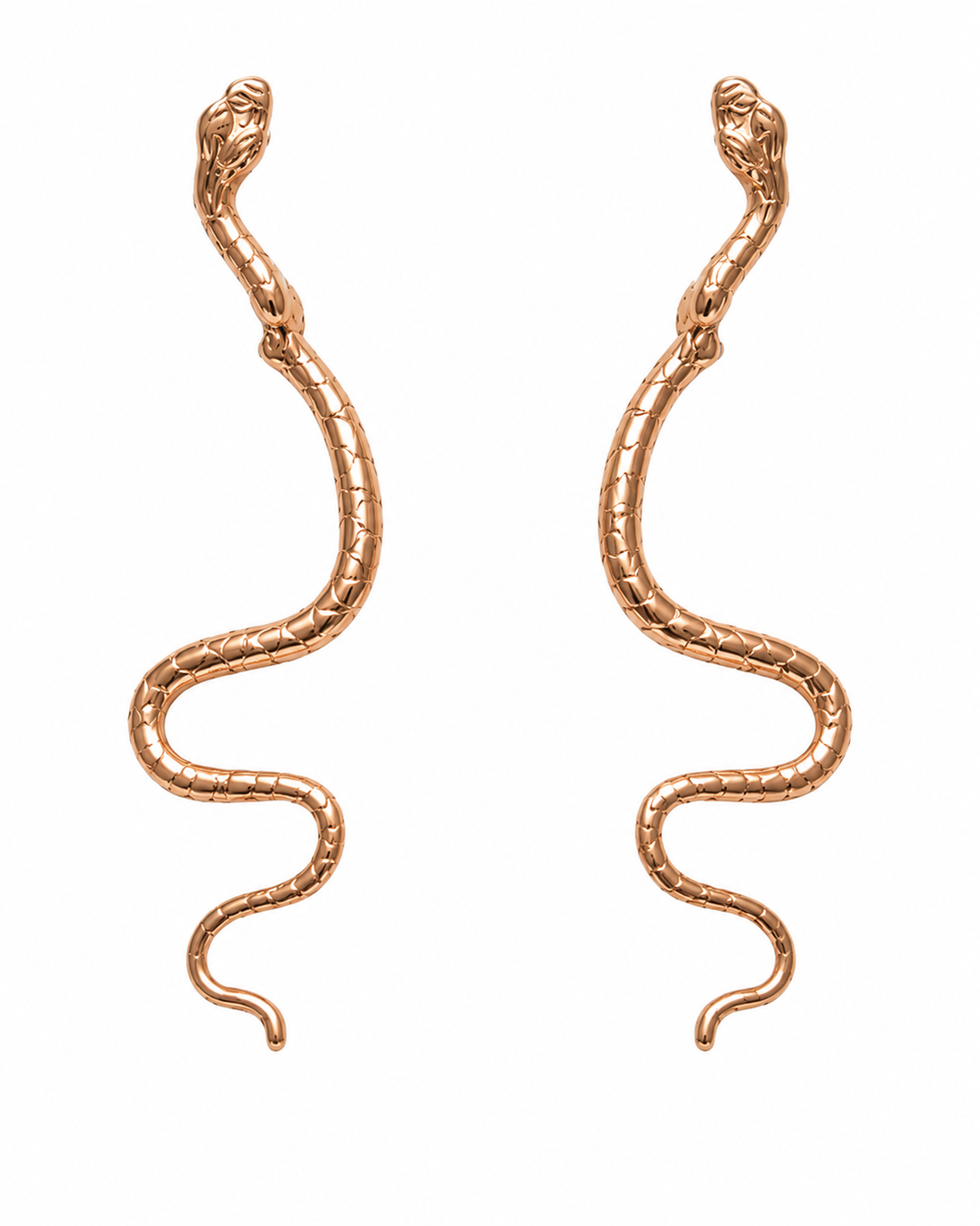 9ct Gold Snake Drop Earrings