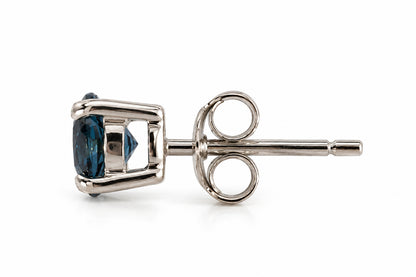 9ct White Gold 5mm Round Sapphire Claw Set Stud Earrings