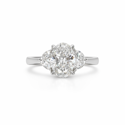 2.56ct Oval &amp; Half Moon Lab-Grown Diamond Ring