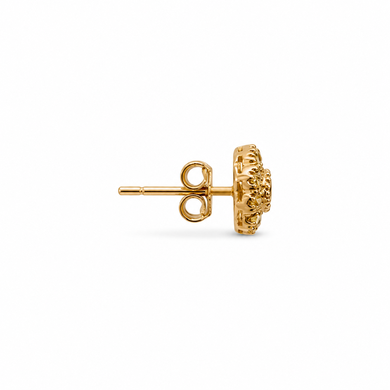 9ct Gold Citrine &amp; Yellow Sapphire Cluster Earrings
