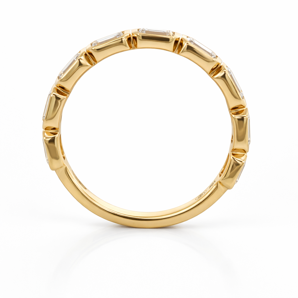 Lab-Grown Emerald-Cut Diamond Half Eternity Ring