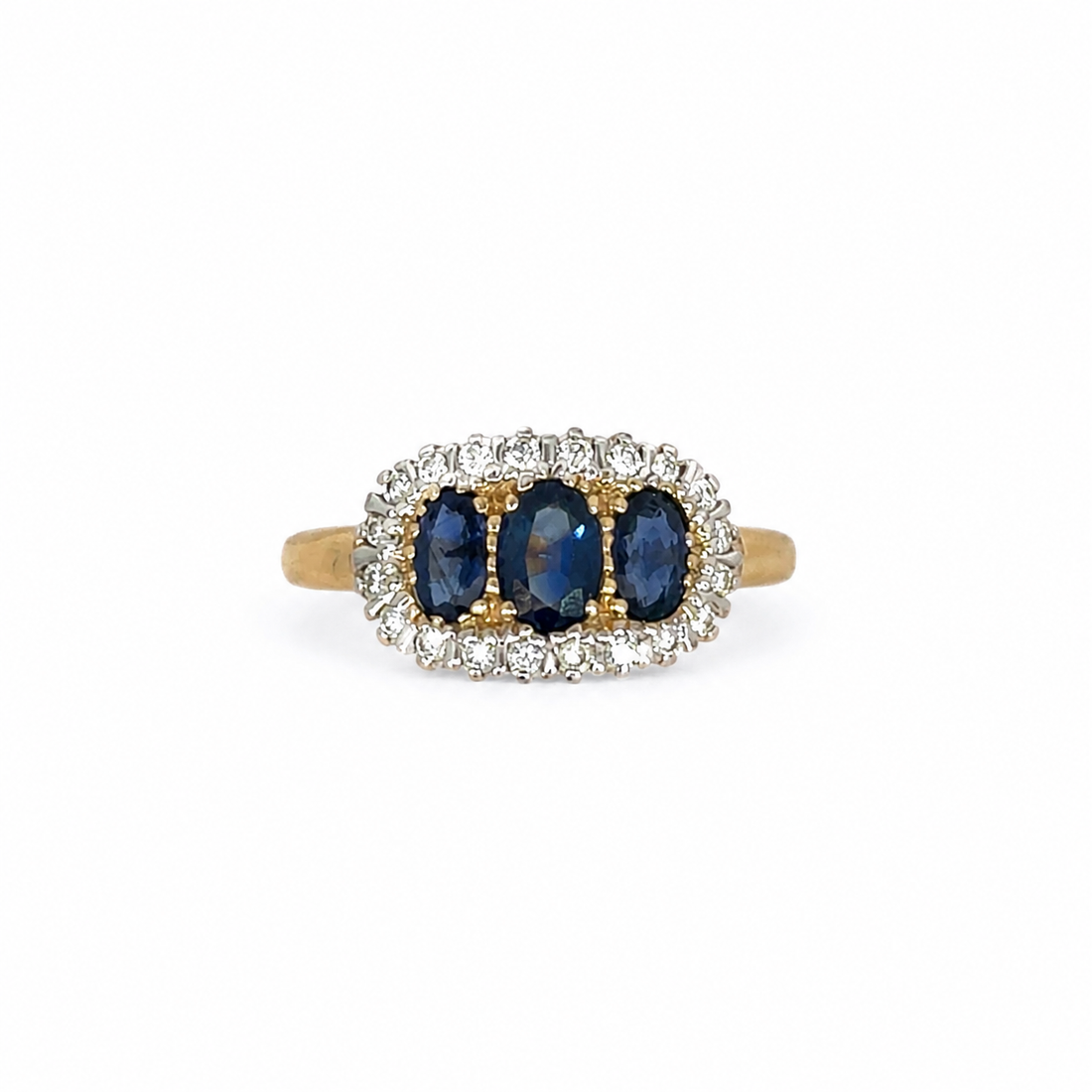 9ct Gold Sapphire and Diamond Cluster Ring