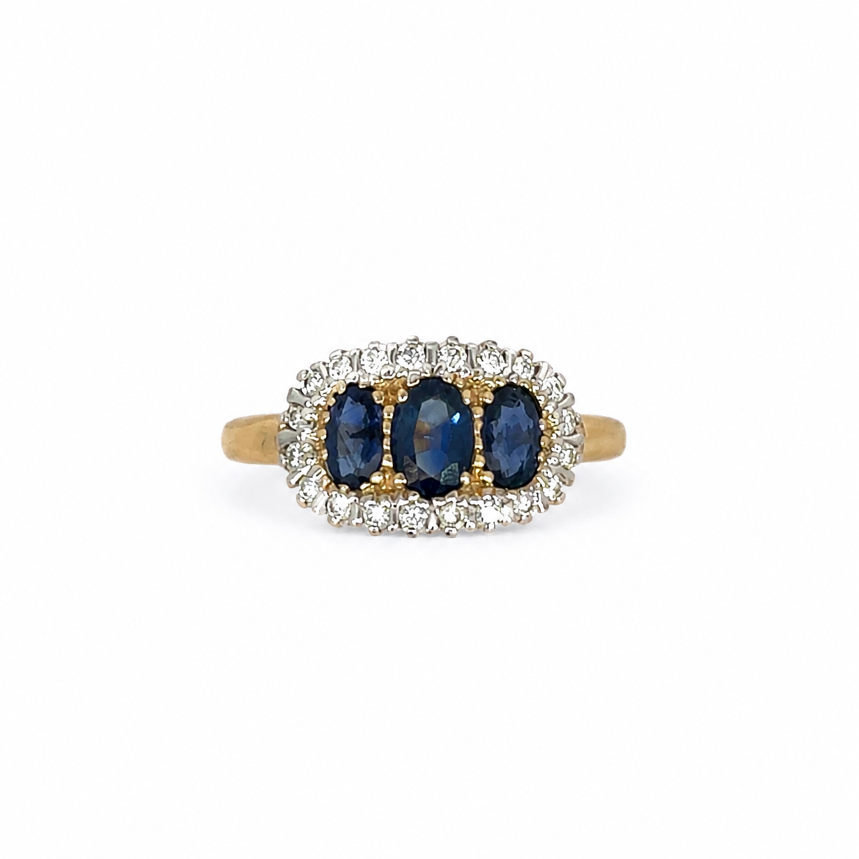 9ct Gold Sapphire and Diamond Cluster Ring